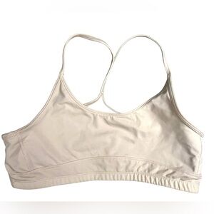 Yellowberry Cream Racerback Sports Bra with Yellow Band Size L